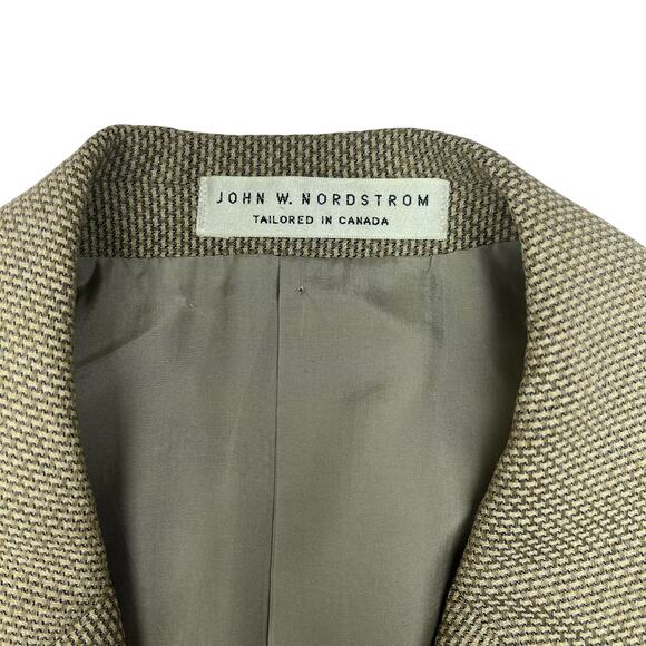 Vintage John W. Nordstrom REDA Blazer 46 Tan Wool Basketweave Sport Coat Italy - Picture 7 of 15